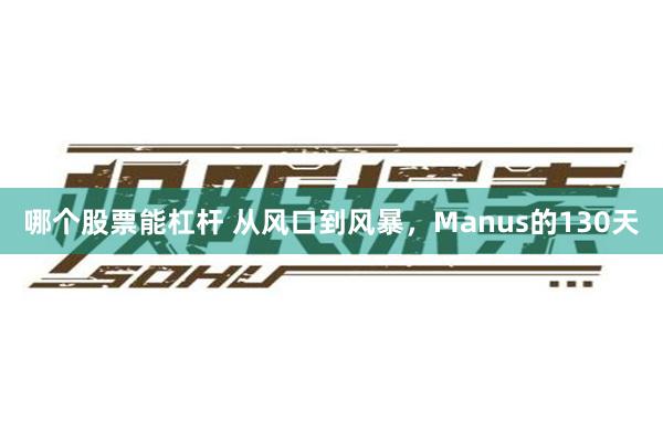 哪个股票能杠杆 从风口到风暴，Manus的130天