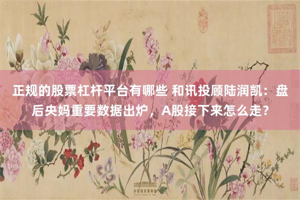 正规的股票杠杆平台有哪些 和讯投顾陆润凯：盘后央妈重要数据出炉，A股接下来怎么走？