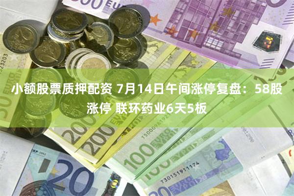 小额股票质押配资 7月14日午间涨停复盘：58股涨停 联环药业6天5板