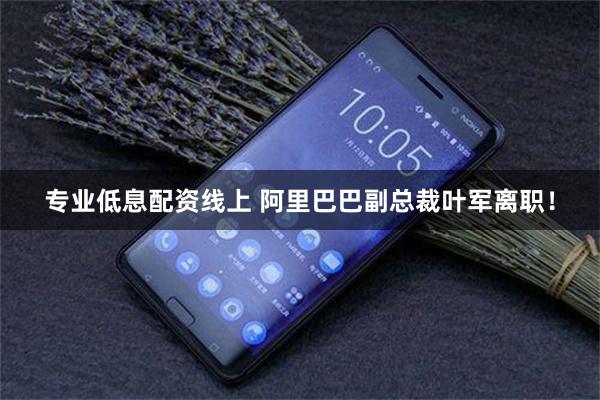 专业低息配资线上 阿里巴巴副总裁叶军离职！
