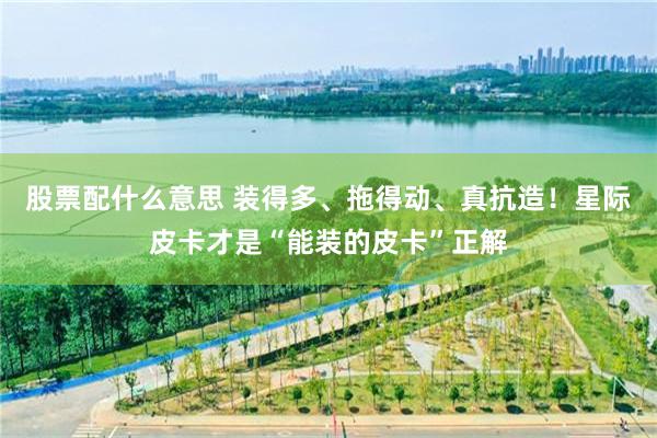 股票配什么意思 装得多、拖得动、真抗造！星际皮卡才是“能装的皮卡”正解