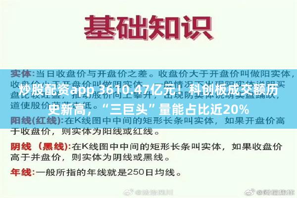 炒股配资app 3610.47亿元！科创板成交额历史新高，“三巨头”量能占比近20%