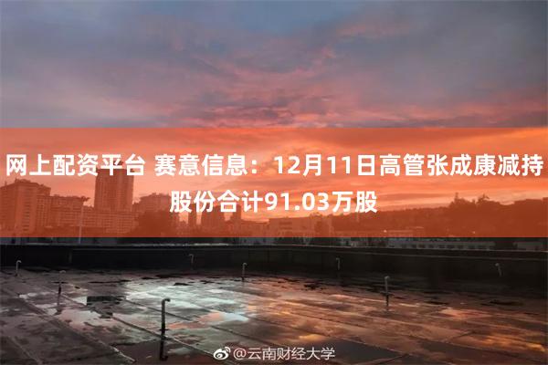 网上配资平台 赛意信息：12月11日高管张成康减持股份合计91.03万股