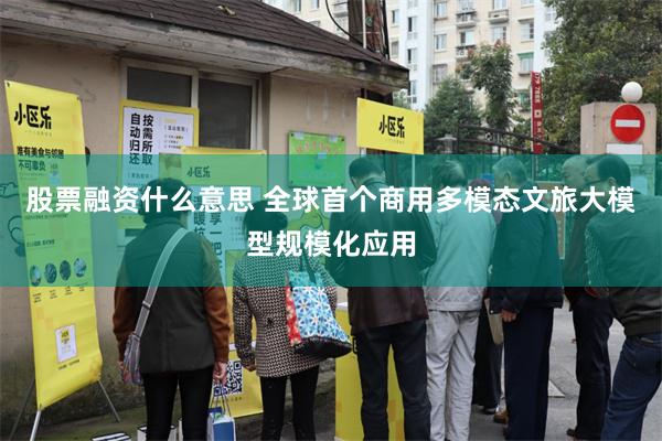 股票融资什么意思 全球首个商用多模态文旅大模型规模化应用