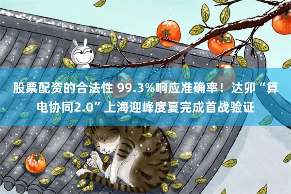 股票配资的合法性 99.3%响应准确率！达卯“算电协同2.0”上海迎峰度夏完成首战验证