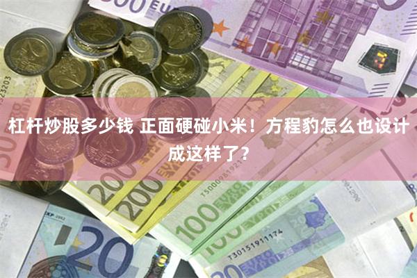 杠杆炒股多少钱 正面硬碰小米！方程豹怎么也设计成这样了？