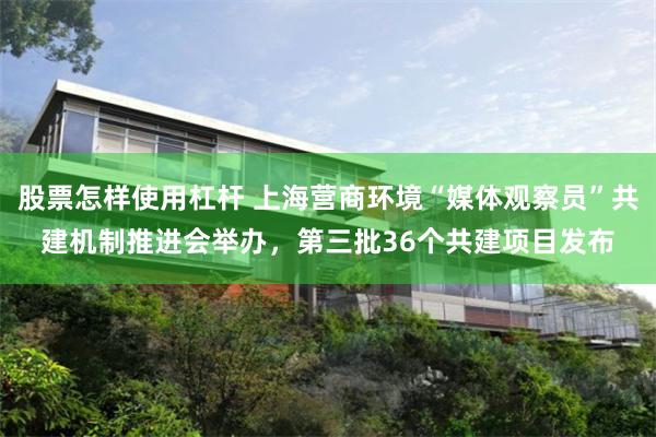 股票怎样使用杠杆 上海营商环境“媒体观察员”共建机制推进会举办，第三批36个共建项目发布